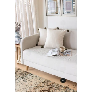 Otantica Püsküllü Keten Dekoratif Kırlent Kılıfı Yastık Kılıfı 1 Adet 43 x 43 cm