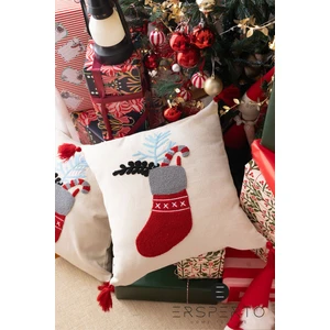 Yılbaşı Kış Serisi Punch Panç Nakışlı Kırlent Kılıfı 1 Adet 43 x 43 cm