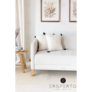 Otantica Püsküllü Keten Dekoratif Kırlent Kılıfı Yastık Kılıfı 1 Adet 43 x 43 cm