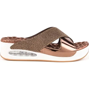 Fly Anatomik Air Max Tabanlı  Kadın Terlik Bronz