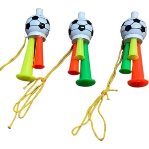 3 Adet Maç Kornası -  Sesli Üflemeli Ipli Mini Maç Kornası - Maç Borazanı - Vuvuzela - Tribün Düdüğü