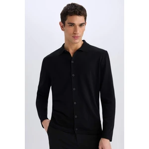 Standart Fit Polo Yaka Düğmeli Triko Hırka E8399AX24CW