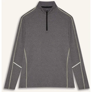 DeFactoFit Esnek Kumaş Standart Fit Fermuarlı Dik Yaka Sporcu Uzun Kollu Tişört D7311AX25SP