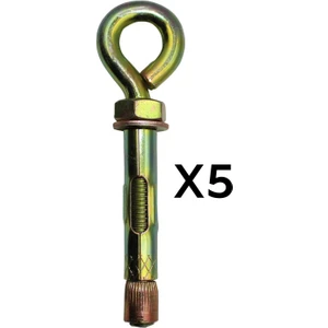 Benan Tools Master Kapalı Kancalı Çelik Dübel 6 mm Salıncak Boks Torbası Avize Tavan Asma Aparatı Asacağı 5 Adet