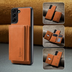 Samsung Galaxy S25 Plus Uyumlu Kılıf Zebana 2in1 Elite Class Cüzdanlı Deri Kılıf Kahverengi