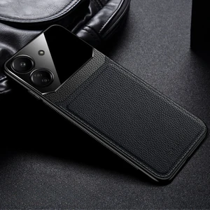 Xiaomi Poco C65 Uyumlu Kılıf Zebana Lens Deri Kılıf Siyah