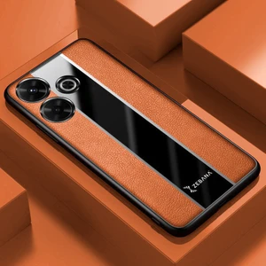 Xiaomi Redmi 13 Uyumlu Kılıf Zebana Premium Deri Kılıf Kahverengi