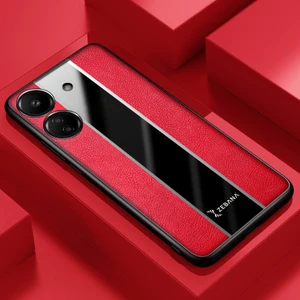 Xiaomi Poco C65 Uyumlu Kılıf Zebana Premium Deri Kılıf Kırmızı