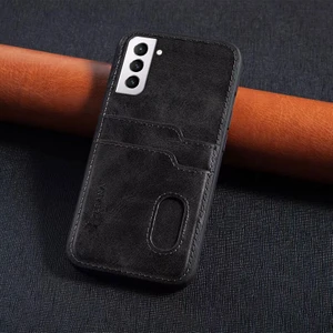 Samsung Galaxy S25 Uyumlu Kılıf Zebana Kartlıklı Lüx Deri Kılıf Siyah