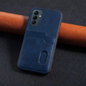 Samsung Galaxy A26 Uyumlu Kılıf  Kartlıklı Lüx Deri Kılıf Lacivert