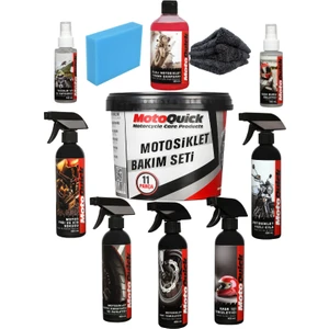 Motoquick 11 Parça Motosiklet Bakım ve Temizlik Seti