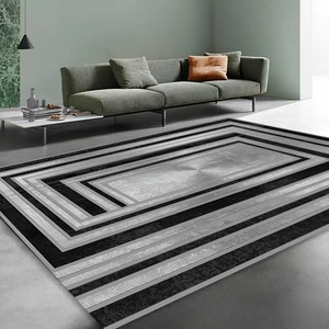 Net Room Modern Kaymaz Taban Halı Şık Salon Mutfak Koridor Halısı Siyah 4024