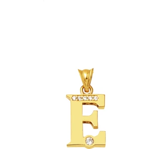 Lettera E Baş Harfli Altın Kolye Ucu