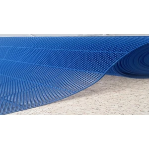 Ünal File Mavi Islak Zemin Matı Kaydırmaz Pvc Paspası Kare Desen Model Zmat