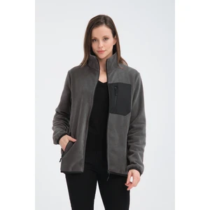 Tam Fermuarlı Beş Cepli Kadın Polar Ceket