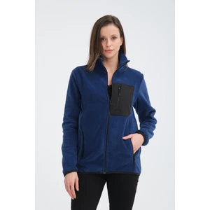 Tam Fermuarlı Beş Cepli Kadın Polar Ceket