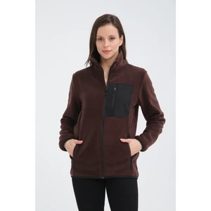 Tam Fermuarlı Beş Cepli Kadın Polar Ceket