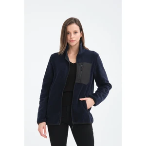 Tam Fermuarlı Beş Cepli Kadın Polar Ceket