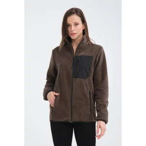 Tam Fermuarlı Beş Cepli Kadın Polar Ceket