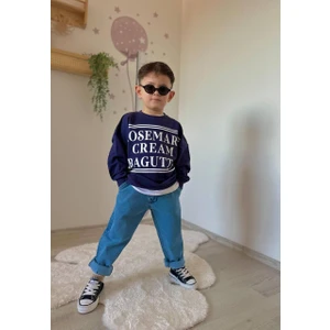 Narin Kids Alt Kot Üst Penye Tarz Detay Alt Üst Erkek Çocuk Takım