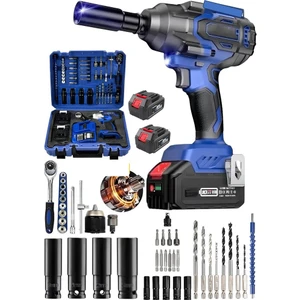 1000 NM Kademeli Yüksek Torklu Somun Bijon Araç Somun Sökme Makinesi Kömürsüz Motor Cırcırlı Yeşil