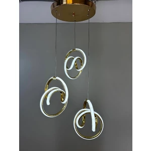 Kumandalı LED Avize 3lü Sarı 3 Ayrı Renk Işık Özelligine Sahip