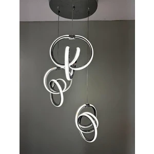 Kumandalı LED Avize 3lü Krom 3 Ayrı Renk Işık  Özelligine Sahip