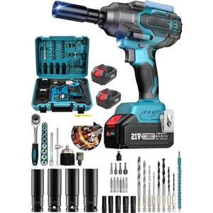 1000 NM Kademeli Yüksek Torklu Somun Bijon Araç Somun Sökme Makinesi Kömürsüz Bakır Motor Mavi