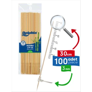 Çöp Şiş  100 Adet, 3 mm - Adana, Urfa, Et, Tavuk, Sebze Kebap Yemekler Için Ahşap, Odun, Bambu