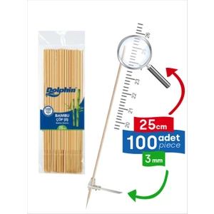 Çöp Şiş  100 Adet, 3 mm - Adana, Urfa, Et, Tavuk, Sebze Kebap Yemekler Için Ahşap, Odun, Bambu