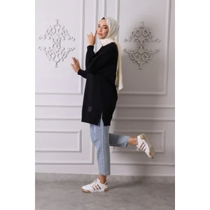 Kadın Bisiklet Yaka Sade Düz Iki Iplik Tunik 30644