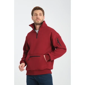 Award Fashion Pamuklu içi Polarlı Dik Yaka Kanguru Cepli Sweatshirt