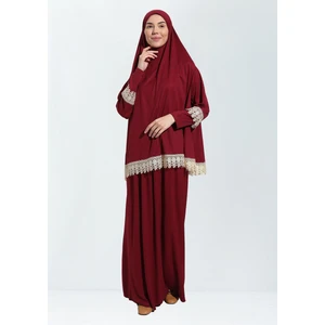 Dakka Kadima Dantelli Namaz Elbisesi Jarse Iki Parça