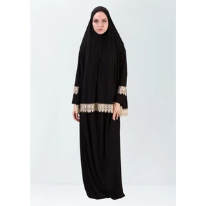 Dakka Kadima Dantelli Namaz Elbisesi Jarse Iki Parça