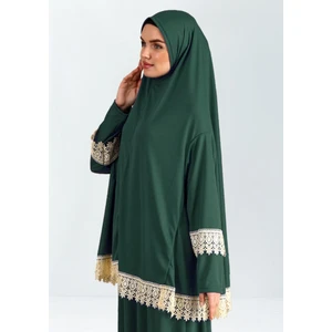 Dakka Kadima Dantelli Namaz Elbisesi Jarse Iki Parça