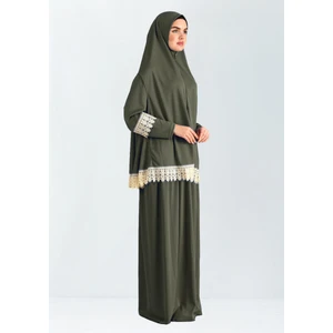 Dakka Kadima Dantelli Namaz Elbisesi Jarse Iki Parça
