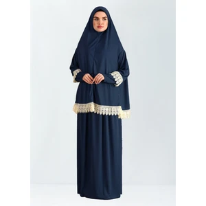 Dakka Kadima Dantelli Namaz Elbisesi Jarse Iki Parça