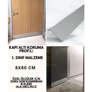 Nalbur Bakkal Kapı Altı Koruması Tekmelik Alüminyum Gri 8X80  cm 2 Adet