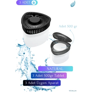 Nem Alıcı - Rutubet Giderici Natural ( 3 Adet 500 Gram Aparat ve 3 Adet 500 Gram Tablet )