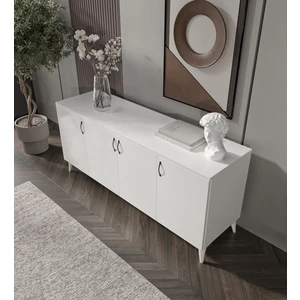 4 Kapaklı Modern Bölmeli Konsol Tamamı Mdf