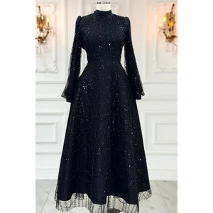 Amine Hüma Karina Abiye Elbise Siyah