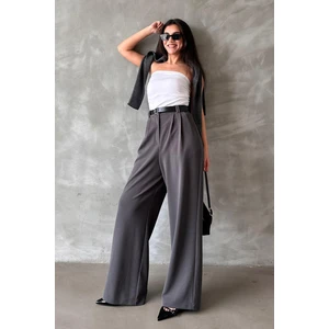 Füme Çift Pileli Kemerli Pantolon MG2330