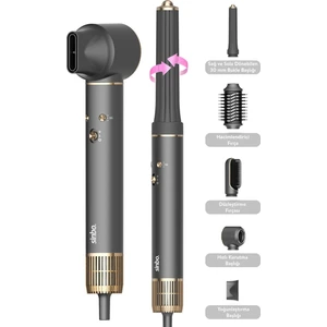 Pro Airwrap Compact Uzun Multi-Styler Hava Üfleme 5in1 Bldc Saç Şekillendirici 1719 -Graphite Gray