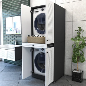 Yıldız Elegance Panjur Kapaklı Kurutma ve Çamaşır Makınesı Dolabı Luxe Antrasit