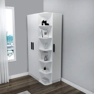 Luses 3 Kapaklı Raflı Genç Odası Gardırop,  Beyaz - Luses