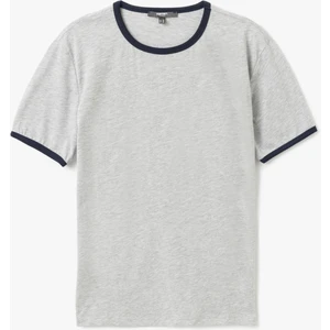 Bisiklet Yaka Kısa Kollu Pamuklu Biyeli Slim Fit Tişört