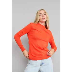 Miyamira 2254 Dik Yaka Basic Triko Mercan