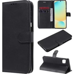 Samsung Galaxy S24 Fe Darbeye Dayanıklı Cüzdanlı ve Standlı Kapaklı Deri Kılıf Siyah AL4232
