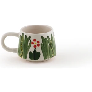 El Yapımı Seramik Papatya Kupa Kırmızı