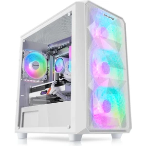 Beyaz Ice Drill 4 Rgb Fanlı Mesh Panel Atx Pc Gaming Bilgisayar Oyuncu Kasası